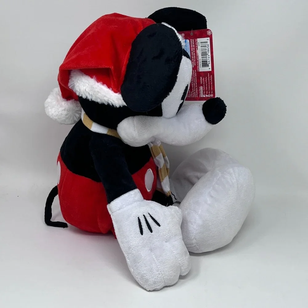 Disney Just Play Mickey Minnie Christmas Plush Set Gold White Scarves 20